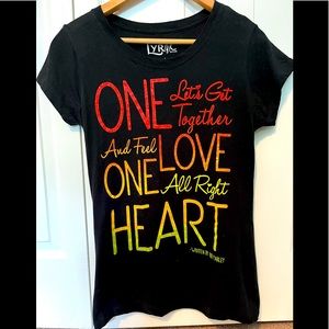 Bob Marley One Love Glitter T shirt